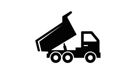 Fototapeta premium Vector illustration of dump truck icon on a transparent background