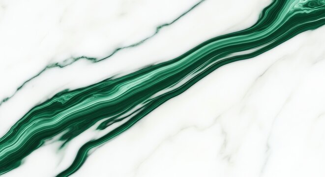 Abstract Swirling Green and White Marble Texture