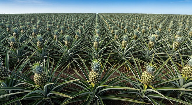 Pineapple fields in Bukidnon, Philippines, with geometric precision.