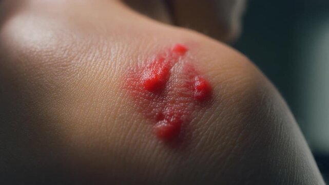 Realistic dermatology image showing skin irritation for medical and educational use