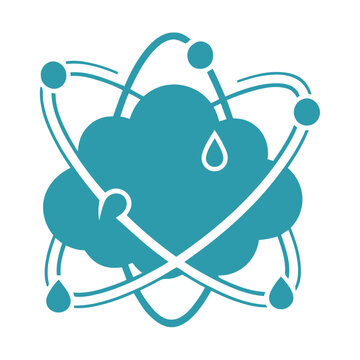 Abstract Atom and Cloud Icon