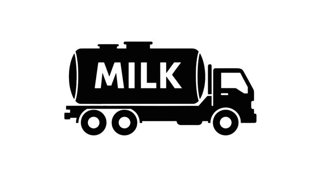 Vector illustration of milk tanker truck icon on a transparent background