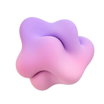 Abstract Fluid Shape Soft Gradient Pink Purple Amorphous Blob