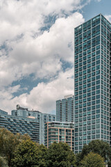 Fototapeta premium Modern New Construction in Brooklyn and Queens Borough along the East River in New York CIty