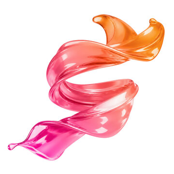Abstract Liquid Swirl with Pink and Orange Gradient