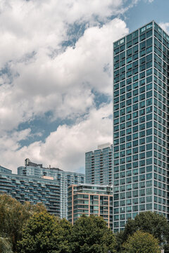 Modern New Construction in Brooklyn and Queens Borough along the East River in New York CIty