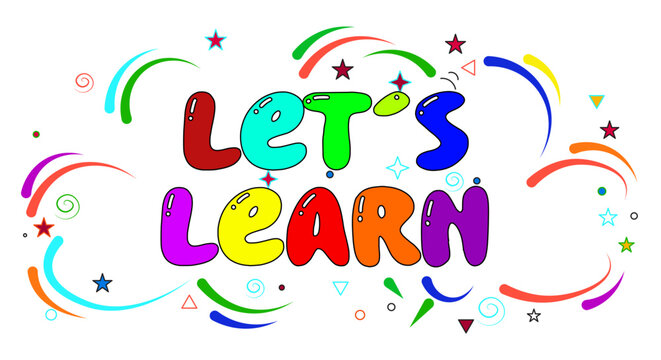 Let's Learn Editable Typography Vector Template | Educational Classroom Poster Design | EPS, AI, SVG, PDF, PNG, JPEG Editable Files