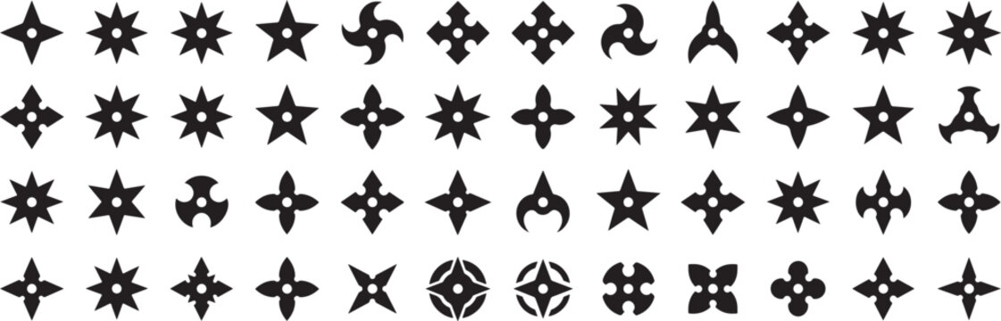 ninja star shuriken weapons set for martial arts and combat.