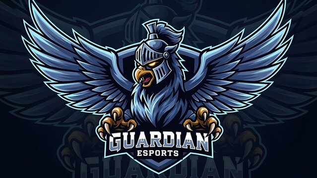 Guardian esports team emblem with wings and sword.