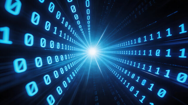 Binary code tunnel with light