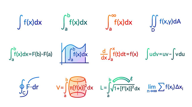 Mathematical formulas and symbols for calculus and analysis concepts