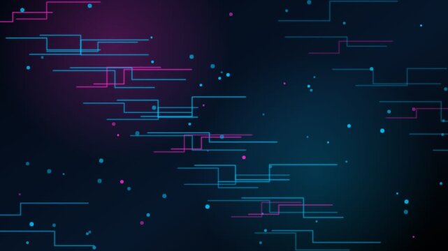 Abstract Cyber Data Lines and Neon Circuits Digital Background