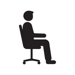 Fototapeta premium Silhouette of a man sitting in a chair vector symbol 