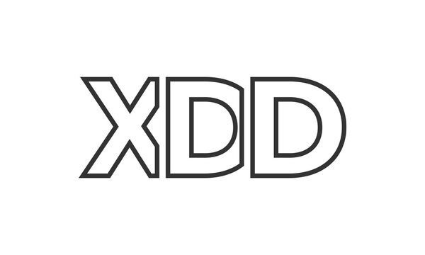 XDD logo design template with strong and modern bold text. Initial based vector logotype featuring simple and minimal typography. Trendy company identity.