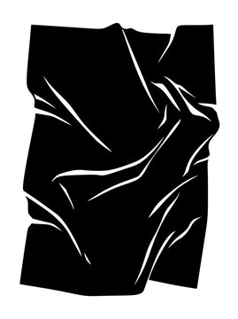 Crumpled Black Paper Texture Abstract Vector Illustration