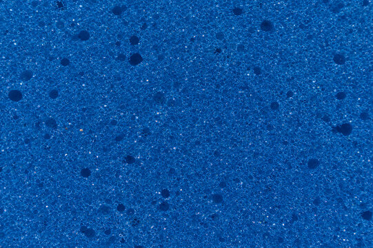 Blue sponge foam texture, close up
