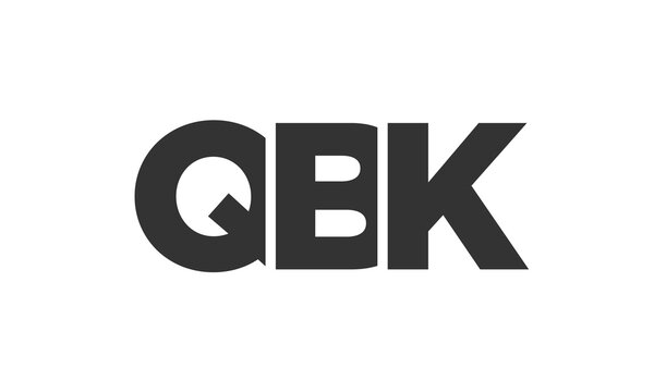 QBK logo design template with strong and modern bold text. Initial based vector logotype featuring simple and minimal typography. Trendy company identity.