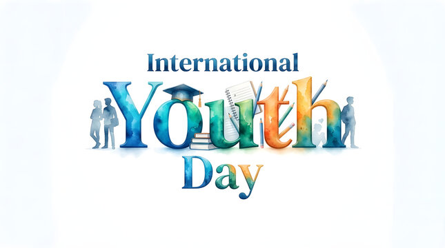  International Youth day banner poster  concept on background.
