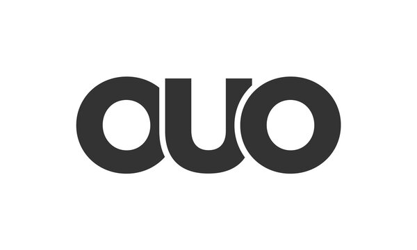 OUO logo design template with strong and modern bold text. Initial based vector logotype featuring simple and minimal typography. Trendy company identity.