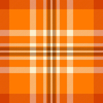 Micro background check fabric, halloween seamless vector plaid. Luxury texture tartan textile pattern in bright and orange colors.