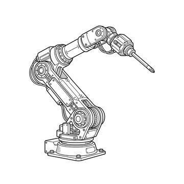 Industrial robotic arm machine technology.