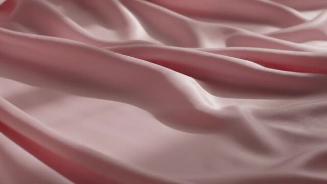 Elegant pink silk fabric with soft wavy folds and smooth texture