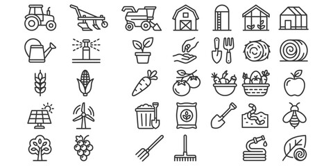 Fototapeta premium Green Lightning Bolt Icons Collection.