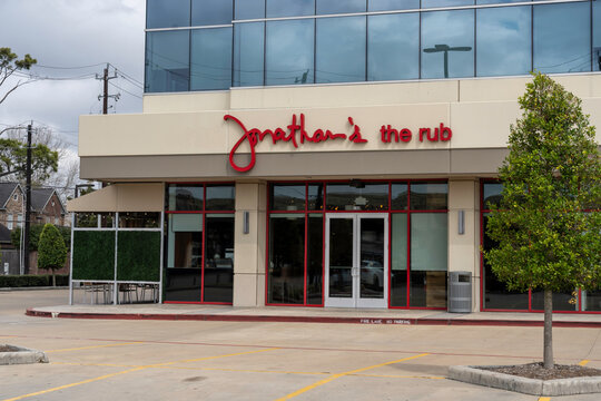 
Houston, TX, USA - March 6, 2022: Jonathan's The Rub restaurant in Houston, TX, USA. 
