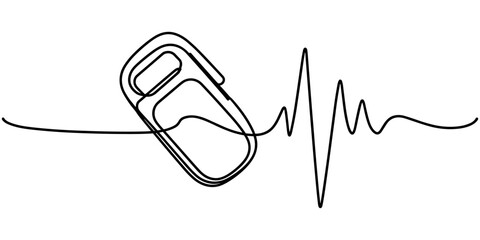 Pulse Oximeter With Heartbeat Continuous One Line Drawing © Creative Tania