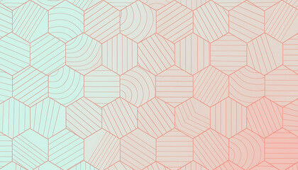 Pastel Hexagon Geometric Pattern Background.