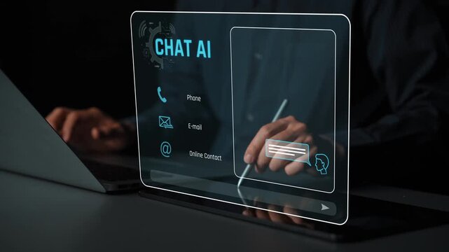 AI chatbot interface facilitates communication, chatbot, and AI interaction for automated user support and information exchange Marrow