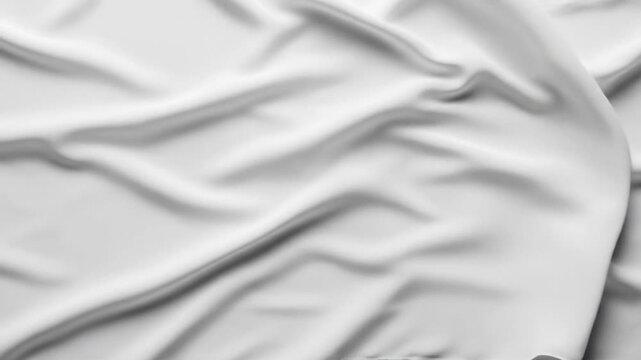 Elegant white silk fabric with soft flowing folds and ripples