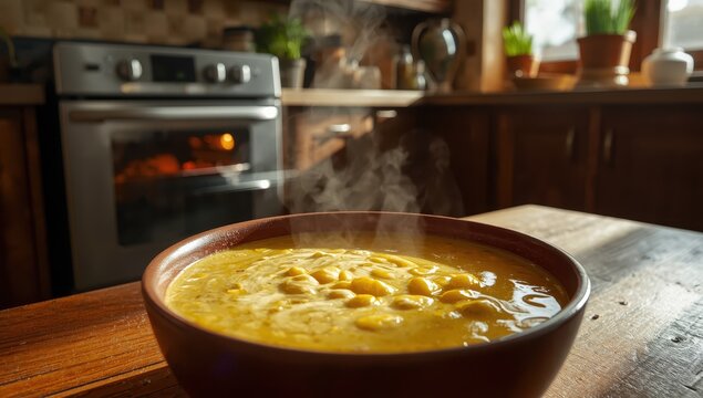 Cheesy Paraguayan soup baked in an electric oven.