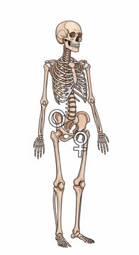 Human Skeleton's Pelvic Symbolism: A Gentle Digital Study in Earth Tones