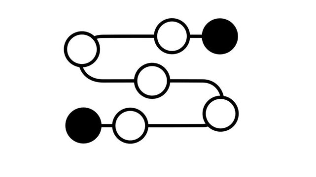 Outline icon of a horizontal path with connected circular nodes styled like a toggle slider representing progress or settings suitable for modern