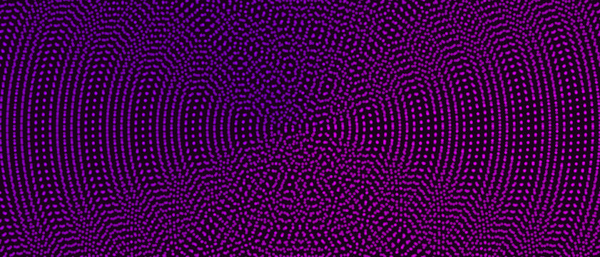 Neon violet optical illusion moire halftone abstract pattern background