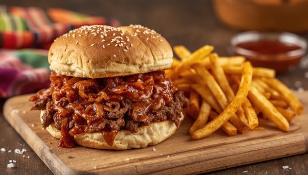 Homemade BBQ Sloppy Joe with Chips