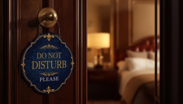 Hotel door sign indicating privacy.
