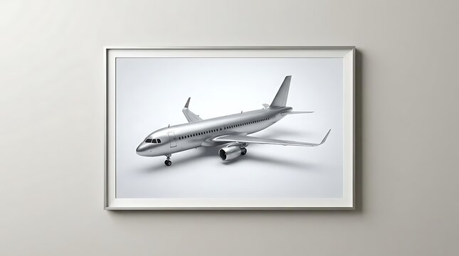 A high-quality metallic airliner illustration showcasing a modern commercial aircraft design against a minimalist white background for aviation projects