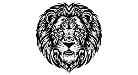 Fototapeta premium Detailed illustration of a lion head.