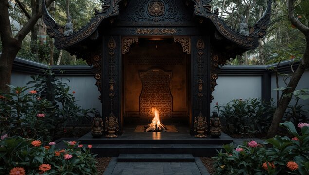 Thai Buddhist incineration room