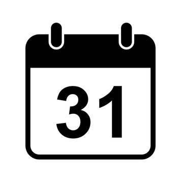 Clean graphic icon depicting a calendar page with the number 31, ideal for symbolizing crucial dates, important event reminders, and effective daily time management