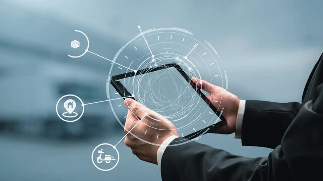Goods delivery tracking icons show shipping, goods delivery routes, and logistics monitoring. Goods delivery tracking ensures timely goods delivery, secure handling, and accurate tracking. Gist