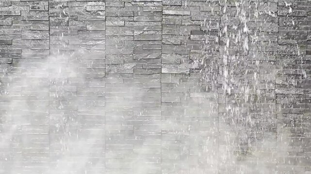 Modern Natural Stone Cladding Waterfall Feature Wall.