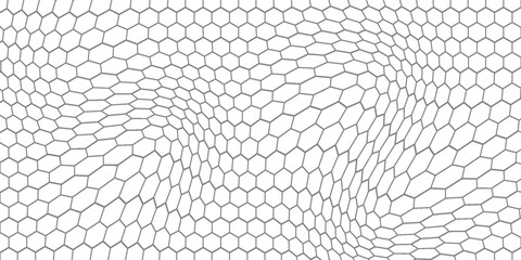 Fishing or soccer net. Repeated hexagon pattern. Black wired mesh texture isolated on white background. Metallic or fabric fence, cage or lattice structure. Vector graphic Illustration. © Buk