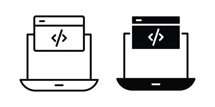 Display code icon line graphics series. EPS10