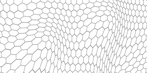Fishing or soccer net. Repeated hexagon pattern. Black wired mesh texture isolated on white background. Metallic or fabric fence, cage or lattice structure. Vector graphic Illustration. © Buk