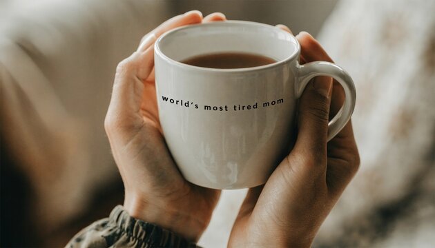 Hands holding ceramic mug with warm beverage for relaxation with evoking sense warmth tranquility soft blurred background cradling white ceramic