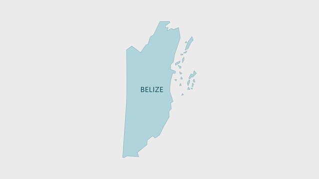 Minimalist map of belize featuring soft pastel blue tones on a clean light grey background, for educational and, geographic projects and, cartographic presentations