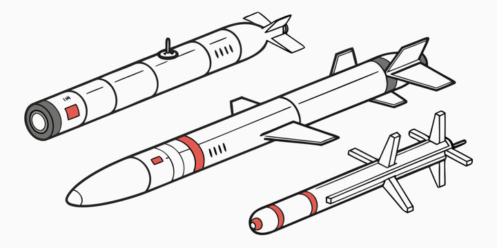 Black and white naval torpedo and system set torpedo naval submarine torpedo system